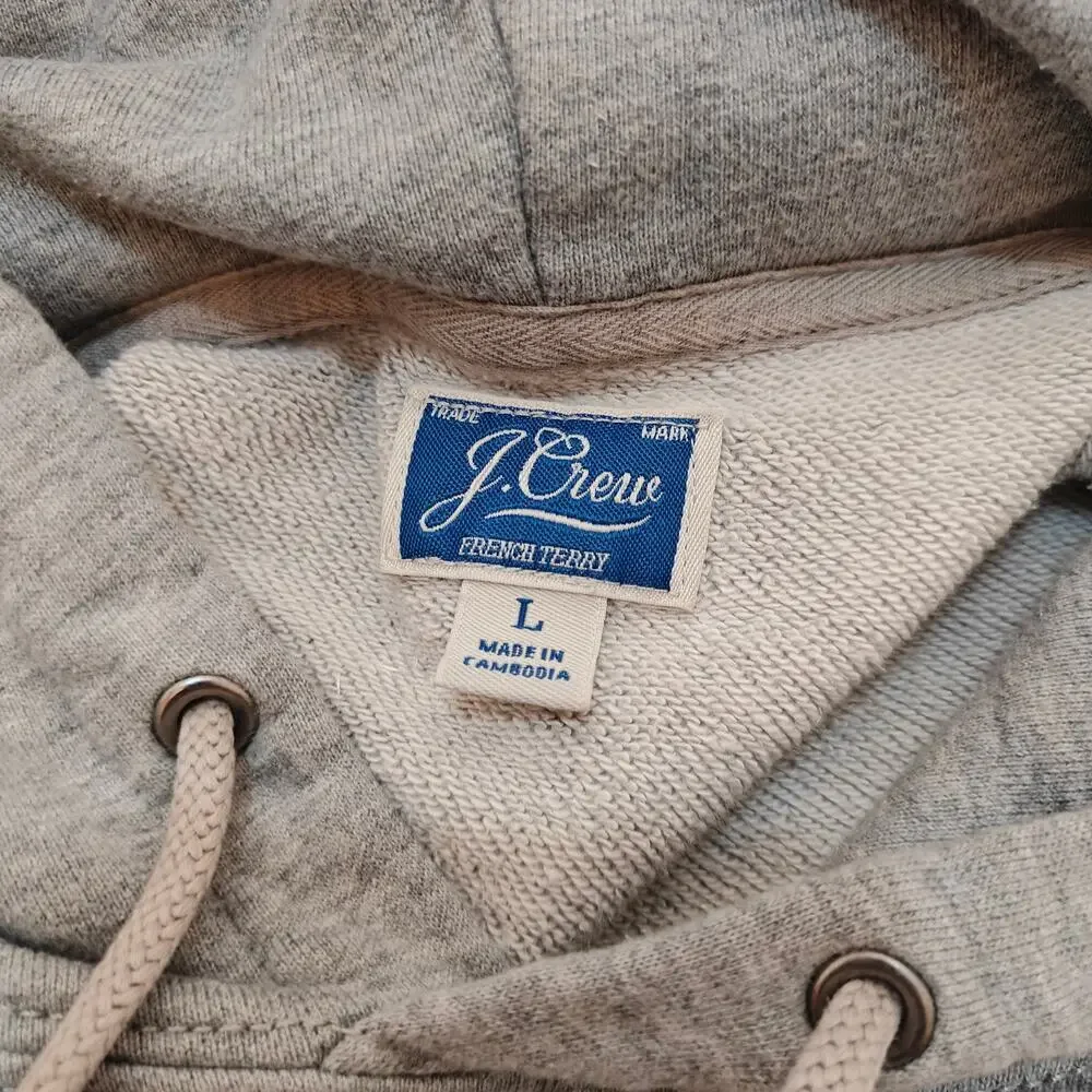 J.Crew Re-Imagined Gray French Terry Hoodie Mens Large